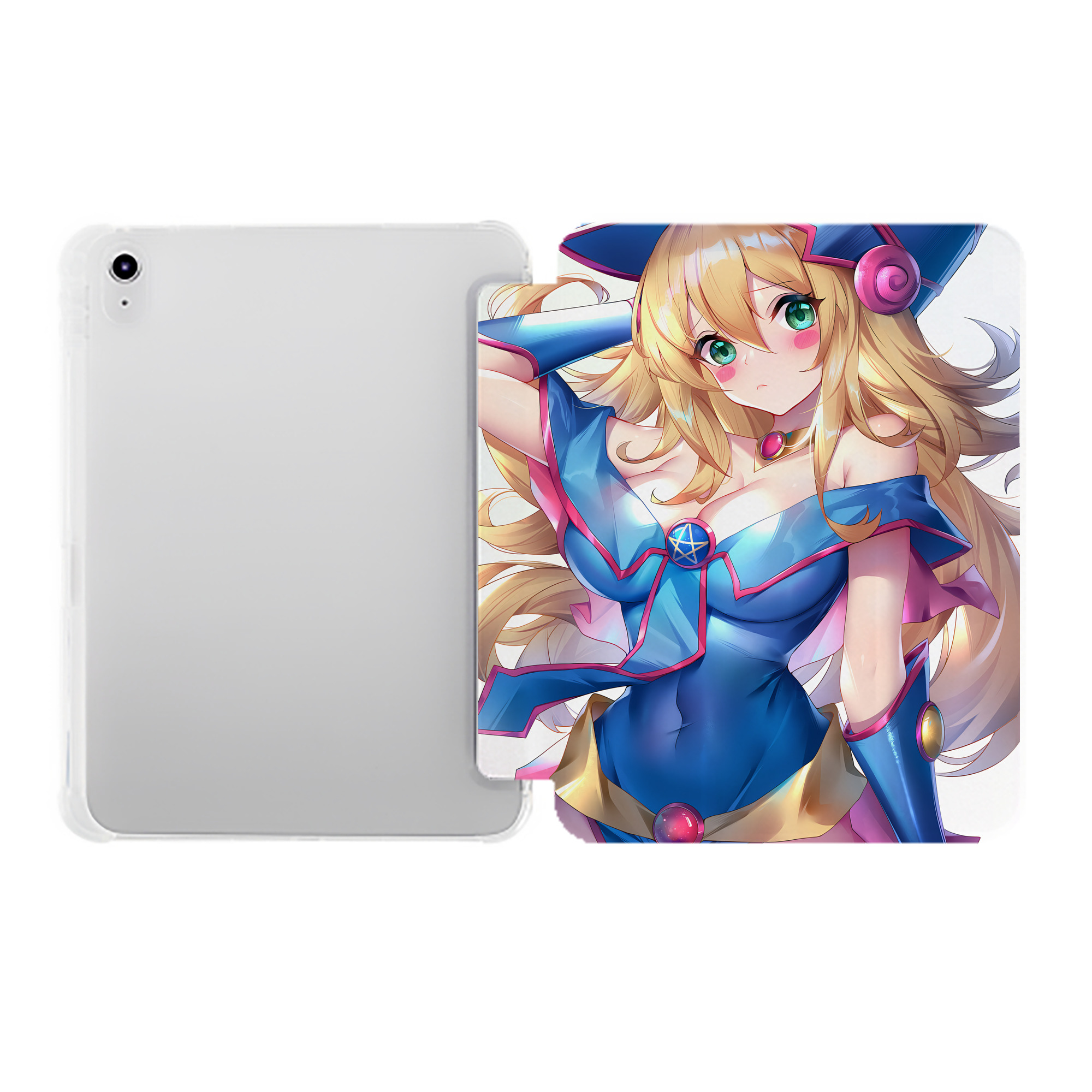 （画像用） 遊☆戯☆王 Yu-Gi-Oh! IPad ケース ペン収納付き 三つ折りスタンド PUレザー×シリコン 対応機種9.5/10.5/10.9インチ
